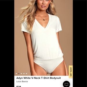 Lot 2 black white lulu’s v-neck t-shirt bodysuit M